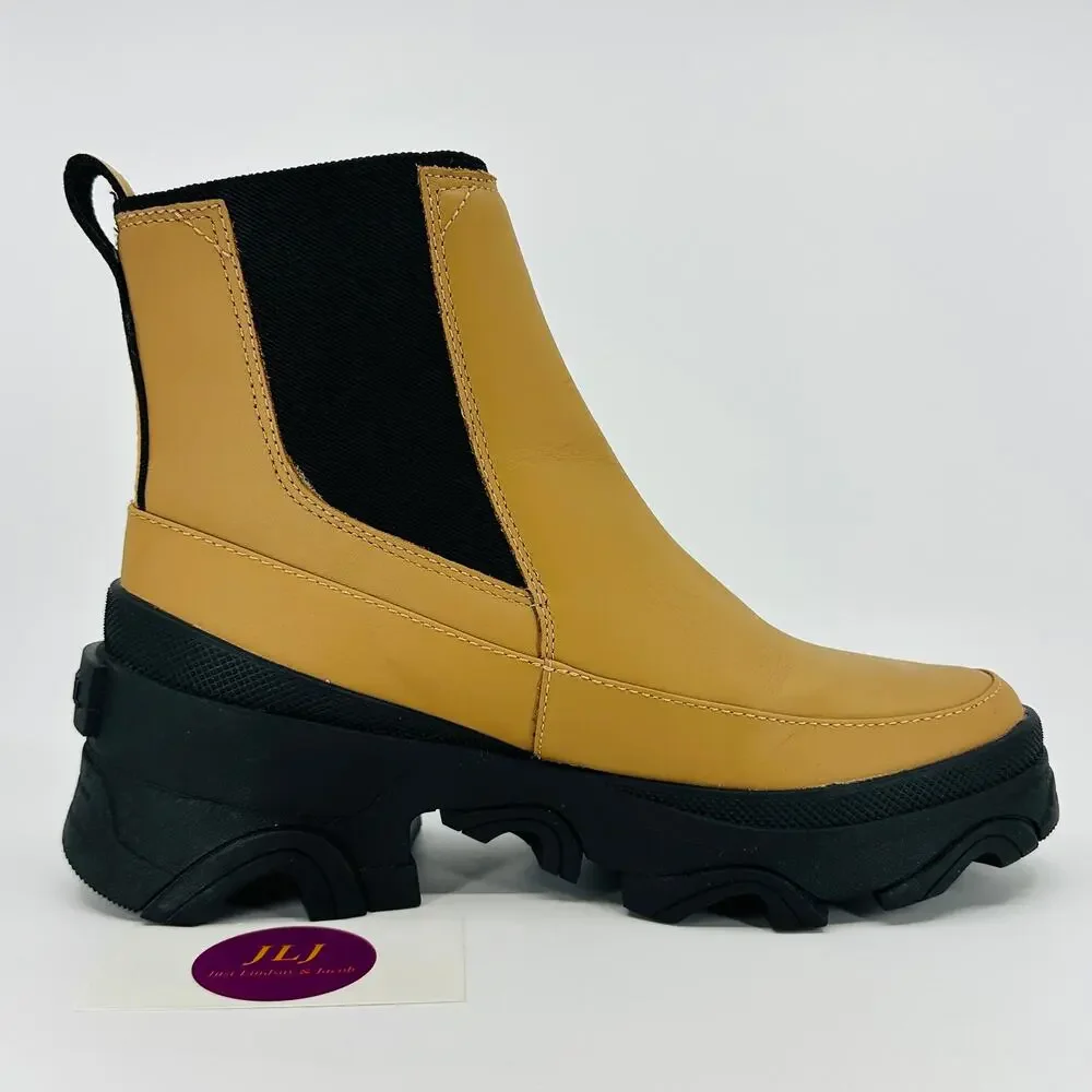 Sorel Women's Brex Tawny Buff Waterproof Leather Chelsea Boots LL6060-253 Size 8